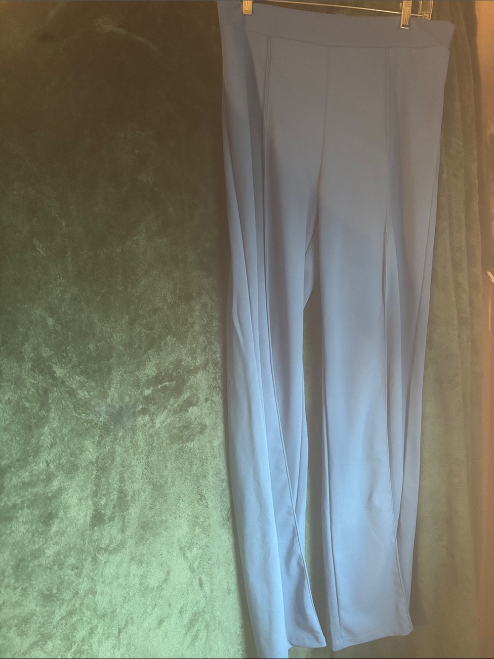 Fashion Nova Light Blue Wide-Leg Ponte Trousers